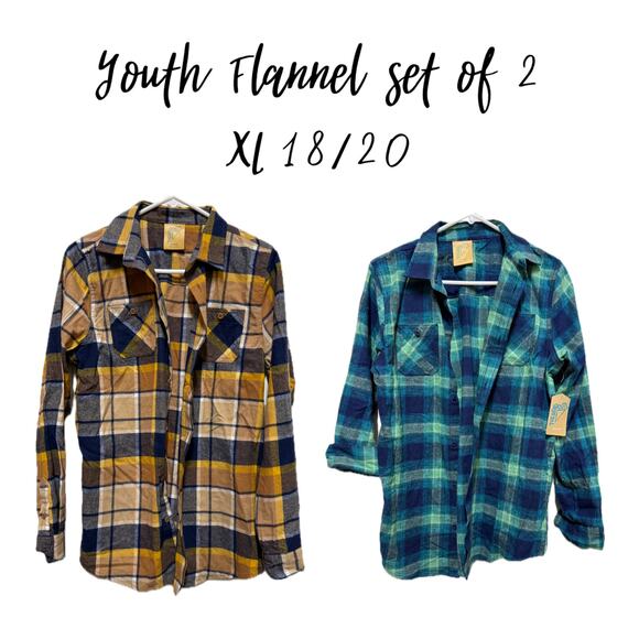 NWT Thereabouts Youth Flannel Set of 2 Size XL 18/20 - Picture 1 of 11